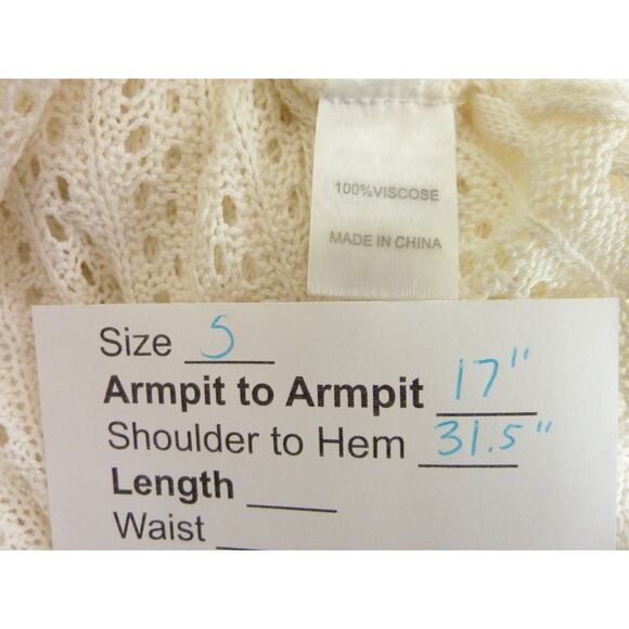 Swimsuit Crochet Cover Up Knit Swimwear Long Sleeve Drawstring Beach Dress - Picture 8 of 8